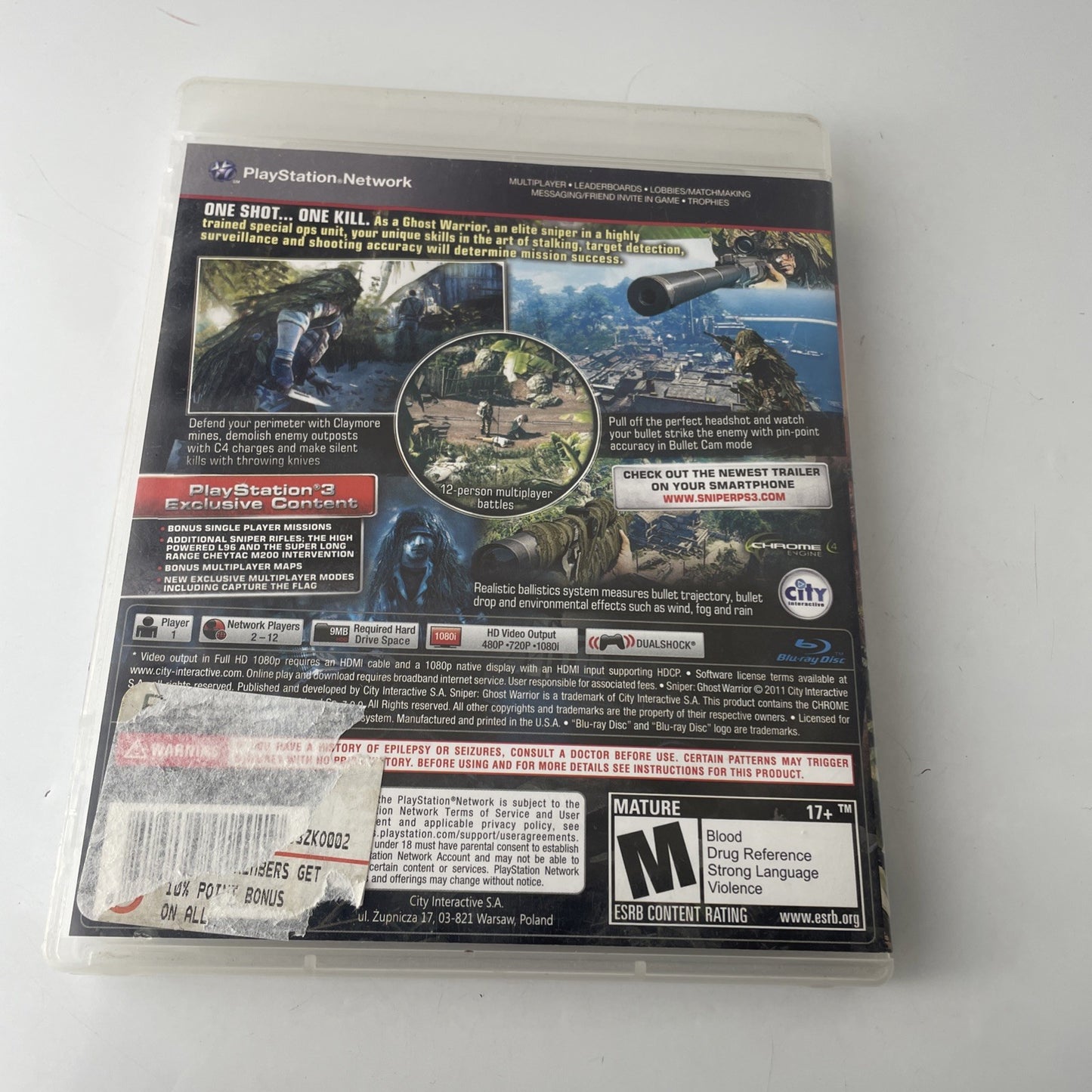 Sniper Ghost Warrior (PlayStation 3 PS3) COMPLETE CIB