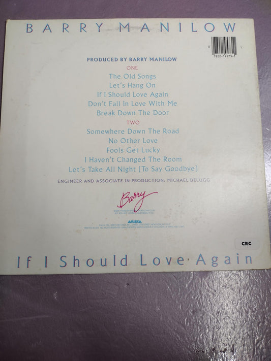 Vintage Barry Manilow If I Should Love Again Black Vinyl LP 1981 Arista Pop