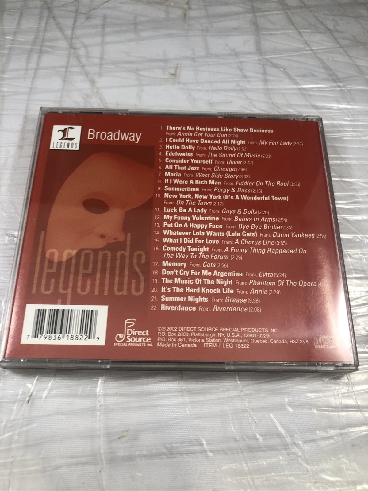 Broadway Legends (2002 Music CD) Rare Vintage Famous Music