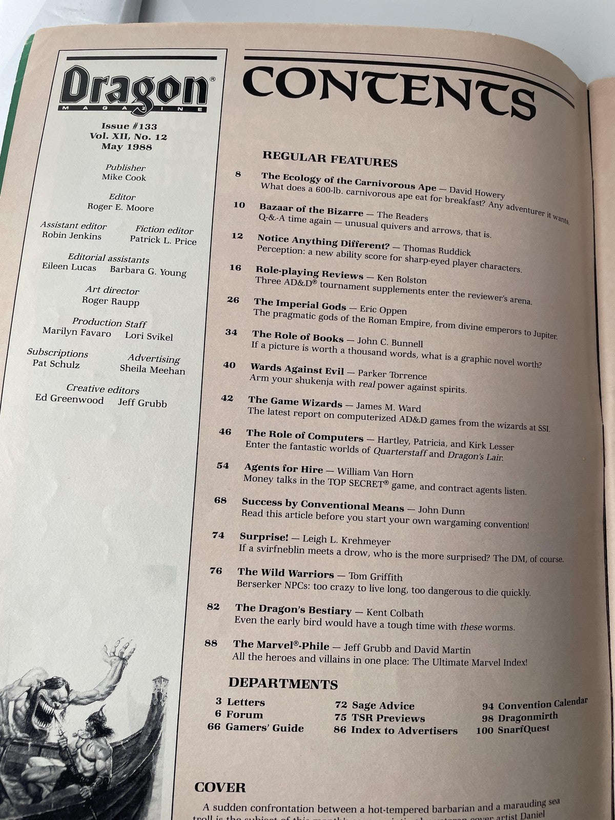 Vintage Dragon Magazine Issue 133 May 1988 Dungeons & Dragons TSR RPG AD&D