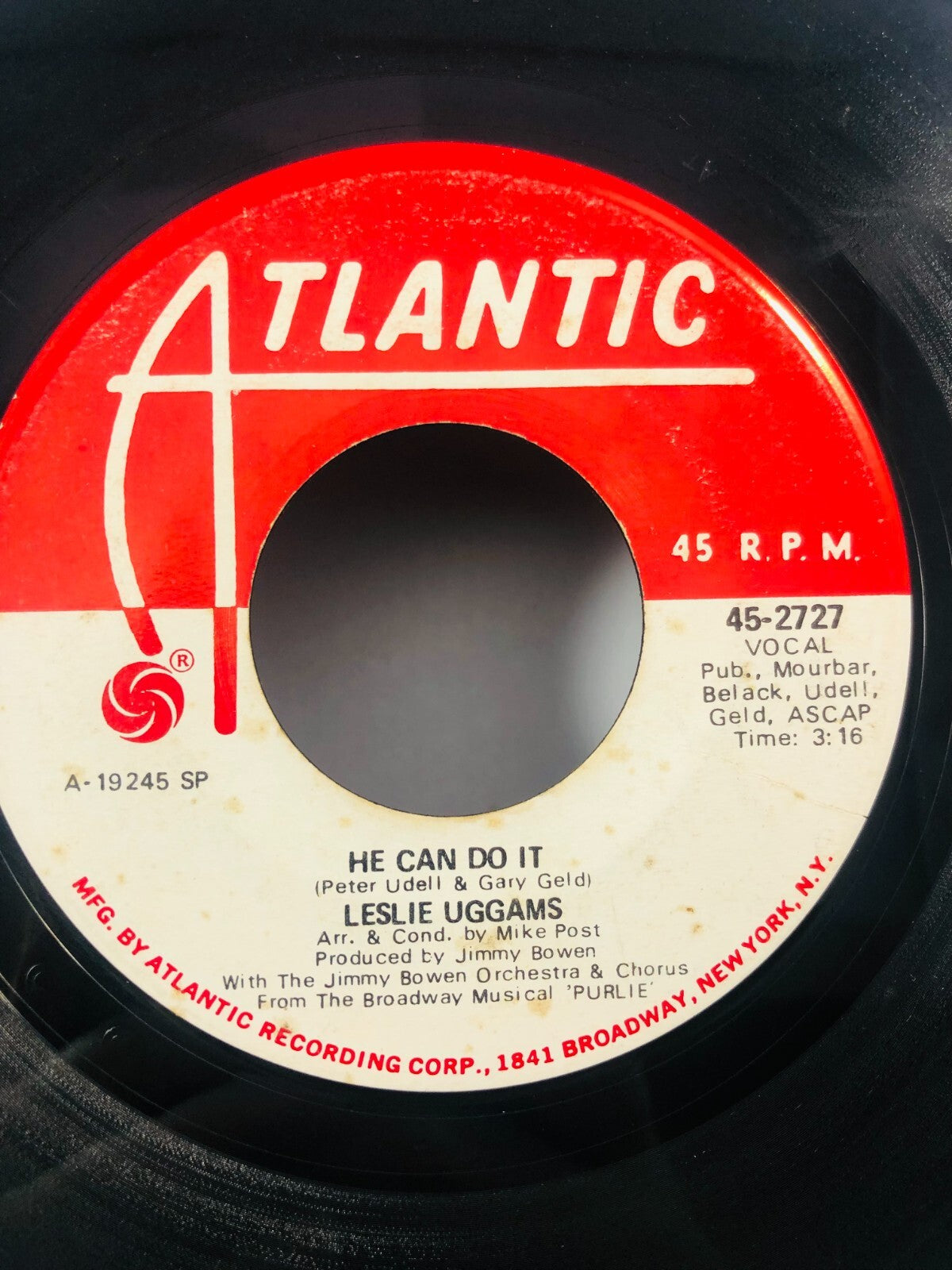 Soul Promo 45 Leslie Uggams - Walk Him Up The Stairs / He Can Do It On Atlantic