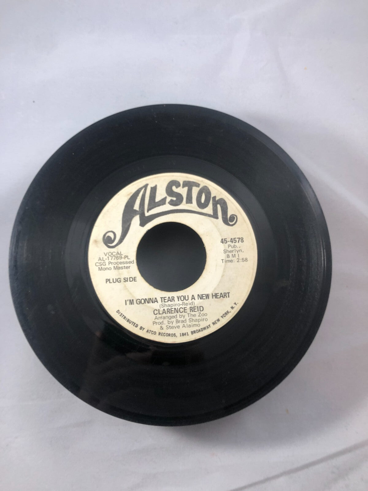 CLARENCE REID I'm Gonna Tear You A New Heart Vinyl 45 G Promo 1969 Soul