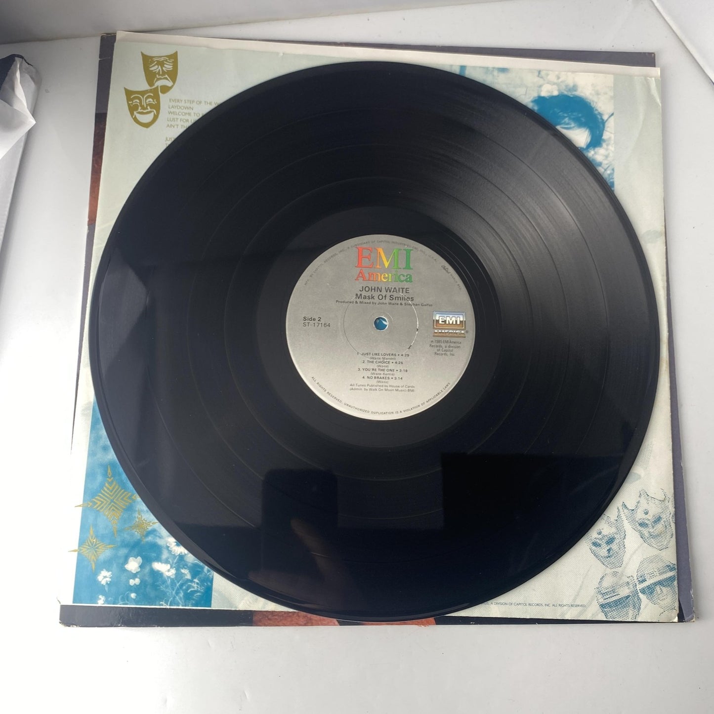 Vintage John Waite Mask Of Smiles 12" Black Vinyl LP 1985 EMI Pop Rock Album