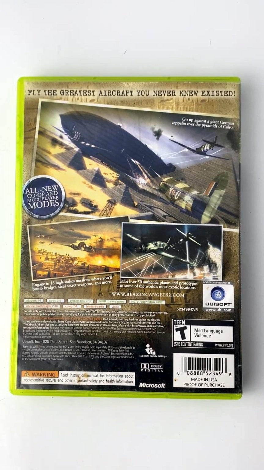 Blazing Angels 2 Secret Missions of WWII Xbox 360 Video Game Multiplayer