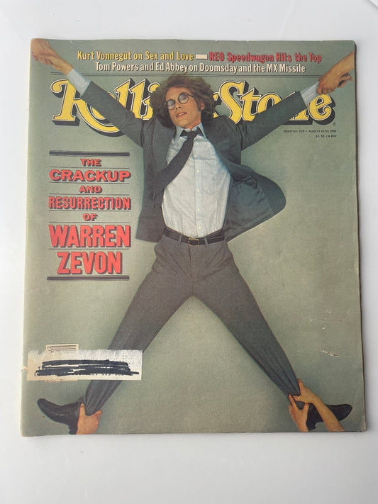 Rolling Stone Magazine March 19 1981 Warren Zevon Cover Illustrated