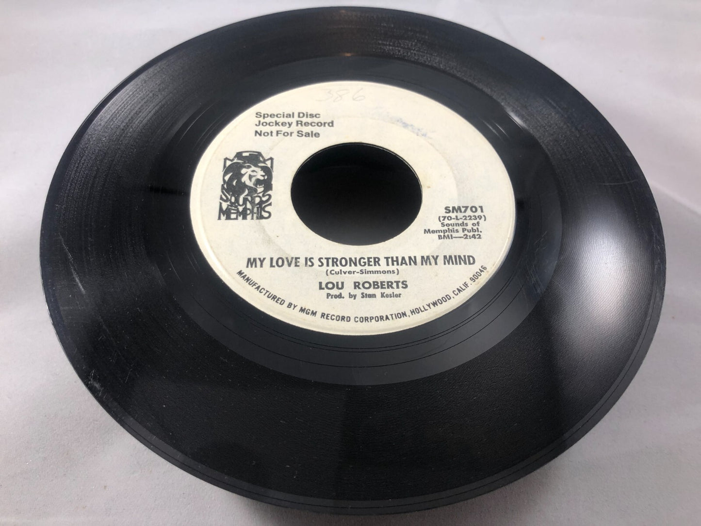 LOU ROBERTS MY LOVE IS STRONGER THAN MY MIND/ COLD HEART WLP PROMO 45 SOUL NM VG