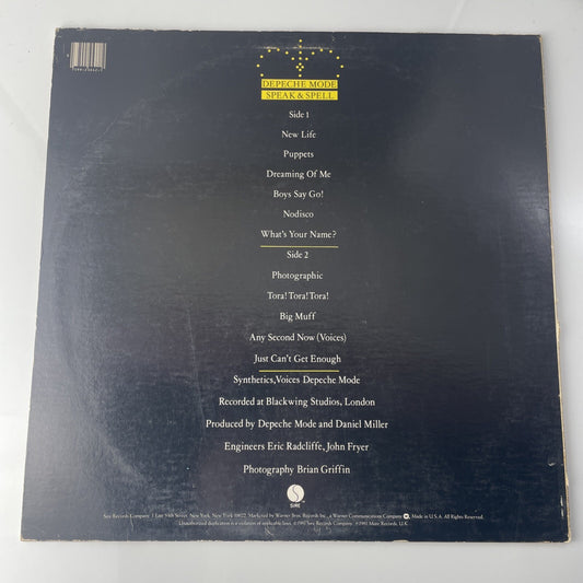 DEPECH MODE 1981: Speak & Spell LP 33 RPM Vinyl 12" Sire Record Los SRK 3642 VG