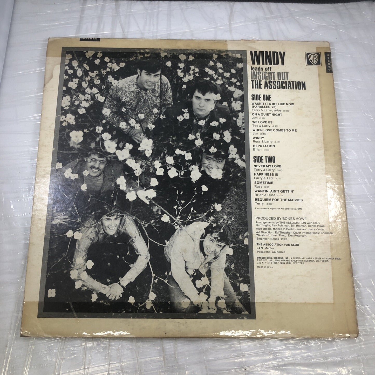 The Association Insight Out Warner Bros WS1696 Stereo 1967 See Pics
