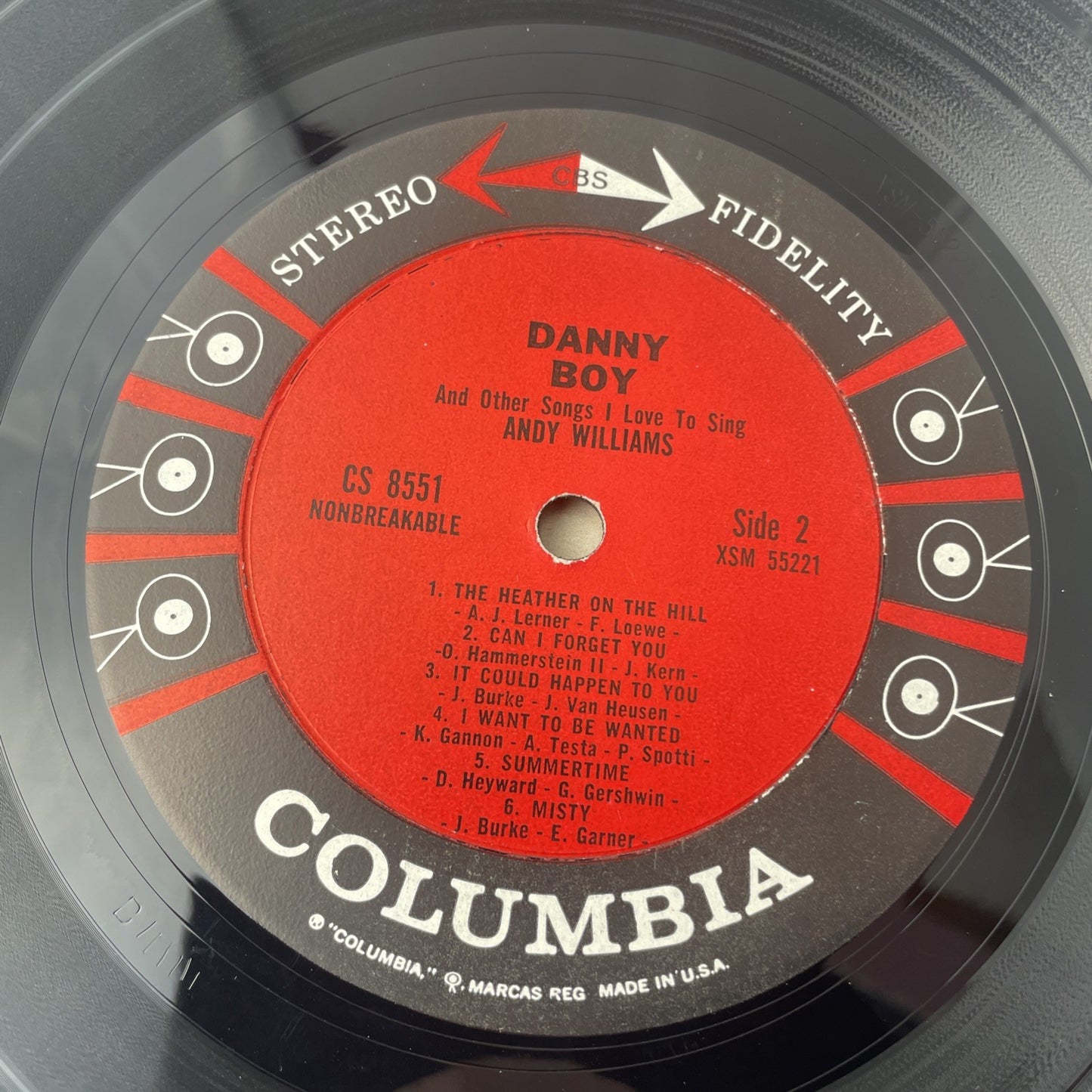 ANDY WILLIAMS-DANNY BOY-LP-VG+-OLD COLUMBIA SIX EYE-TAMMY-MISTY-SECRET LOVE