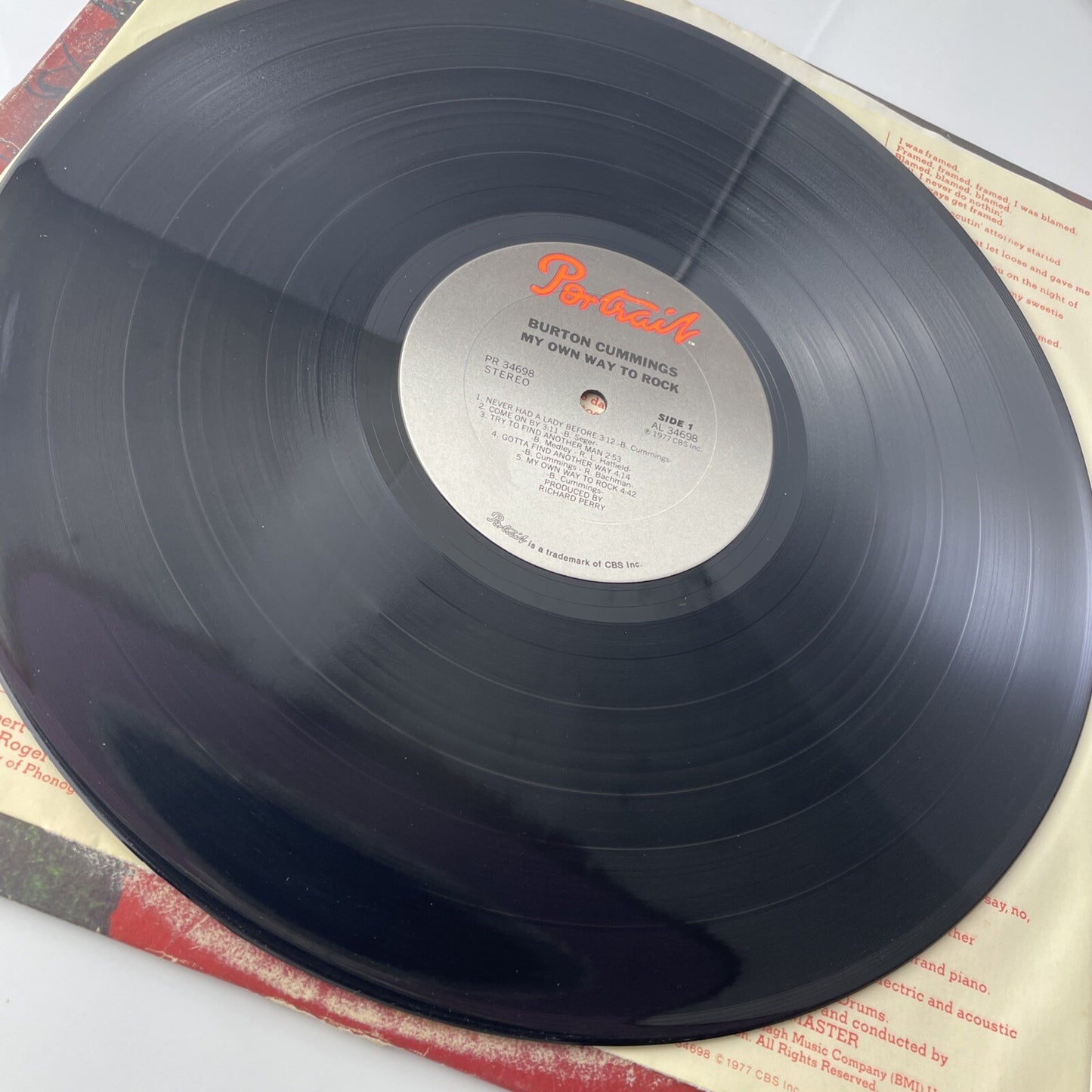 BURTON CUMMINGS my own way to rock Portrait orig 1977 blues rock VG