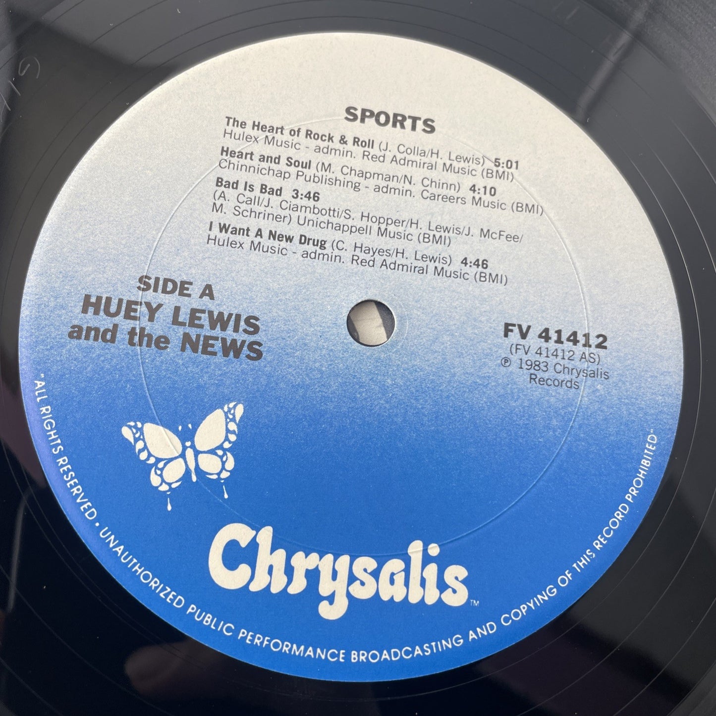 Huey Lewis and The News - Sports - 1983 Chrysalis Rock 12" Vinyl LP Record - VG+