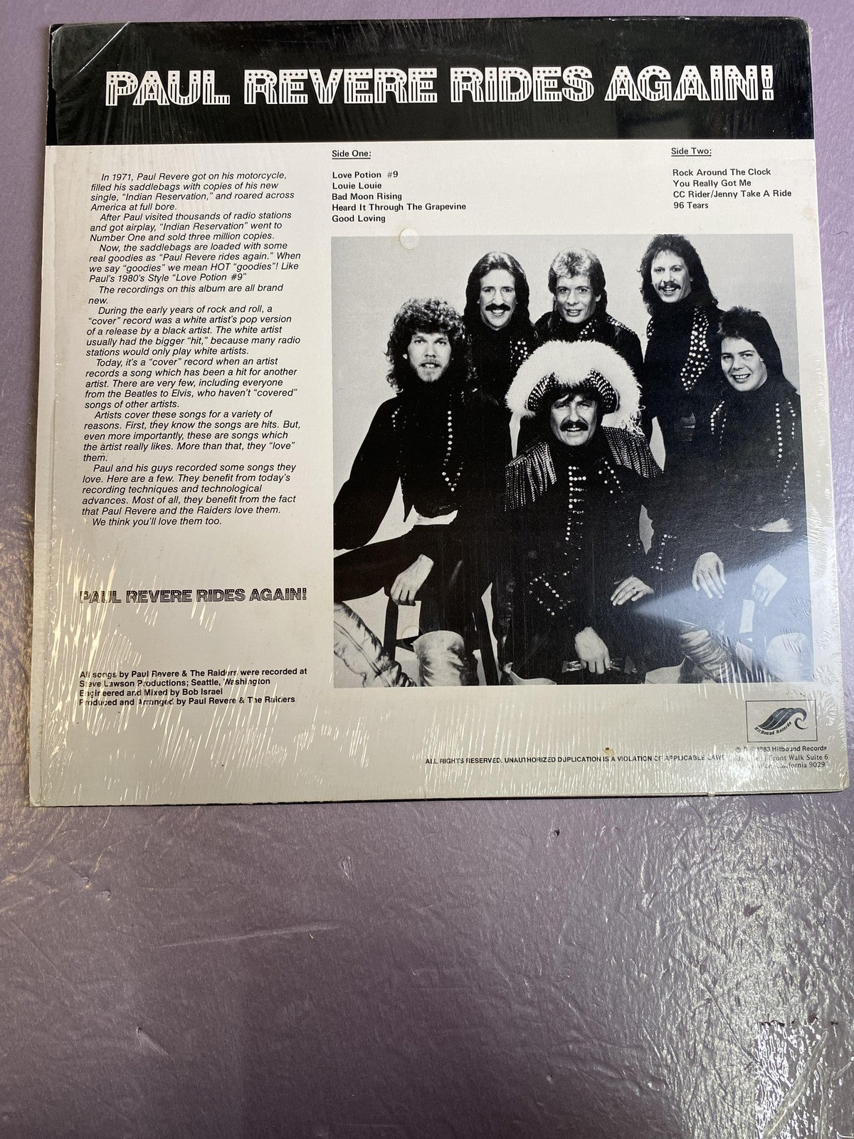 Vintage Paul Revere & The Raiders Paul Revere Rides Again Vinyl LP 1983 Hitbound