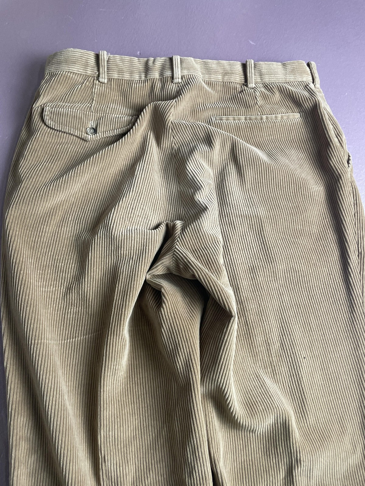The Fox Collection Pants Mens 33x30 Beige Corduroy Chino Straight Leg Trousers