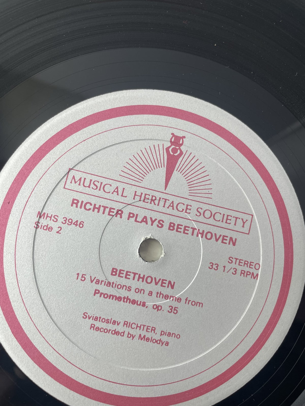 Vintage Richter Beethoven Vinyl LP MHS 3946 Classical Piano Variations Op 34 35