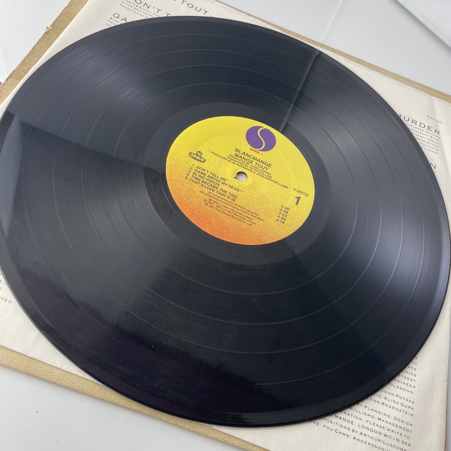 BLANCMANGE - Mange Tout - 1984 - Vinyl LP - Sire - 25172-1 - VG