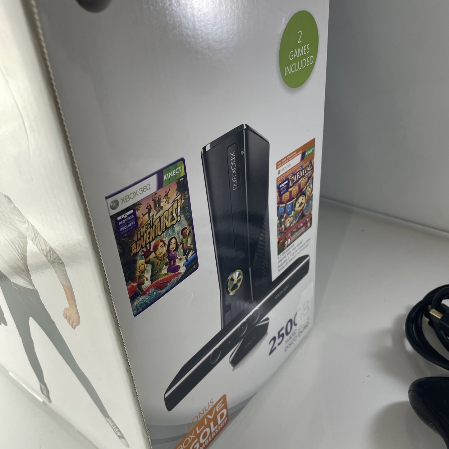 XBOX 360 Kinect System 250GB Bundle with Box, Console, Controller, Power, WORKS!