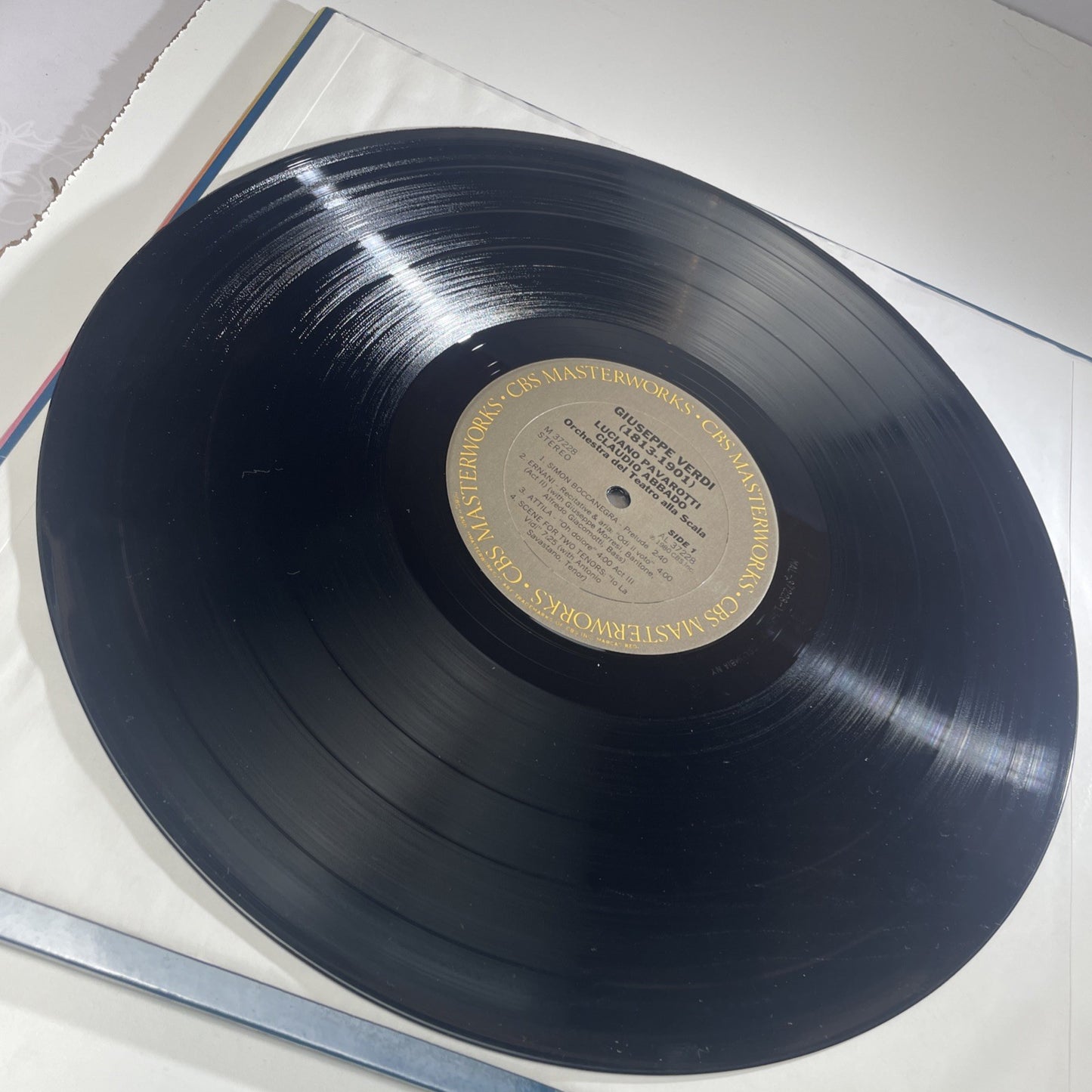Pavarotti Premiers Claudio Abbado Verdi Arias Vinyl LP 1980 Classical Gatefold