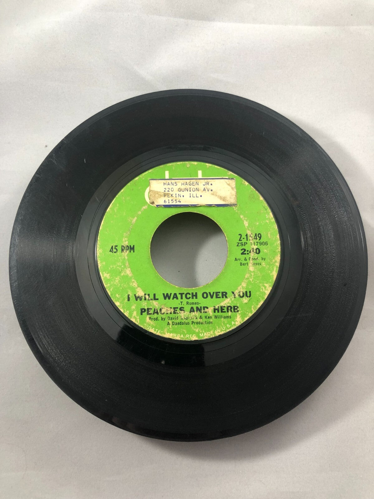 Peaches and Herb - Close Your Eyes / I Will Watch Over You -Date -GOOD+ F203