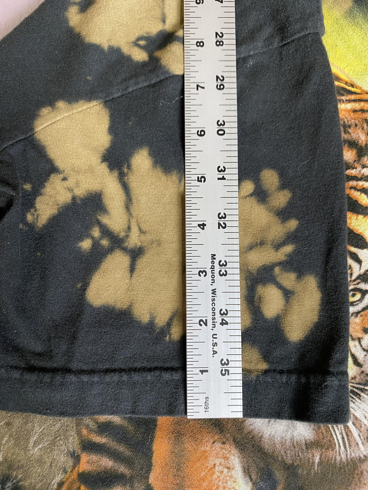 Wild Animal Safari Tiger Shirt Mens Medium Black Tie Dye Graphic T-Shirt Tee