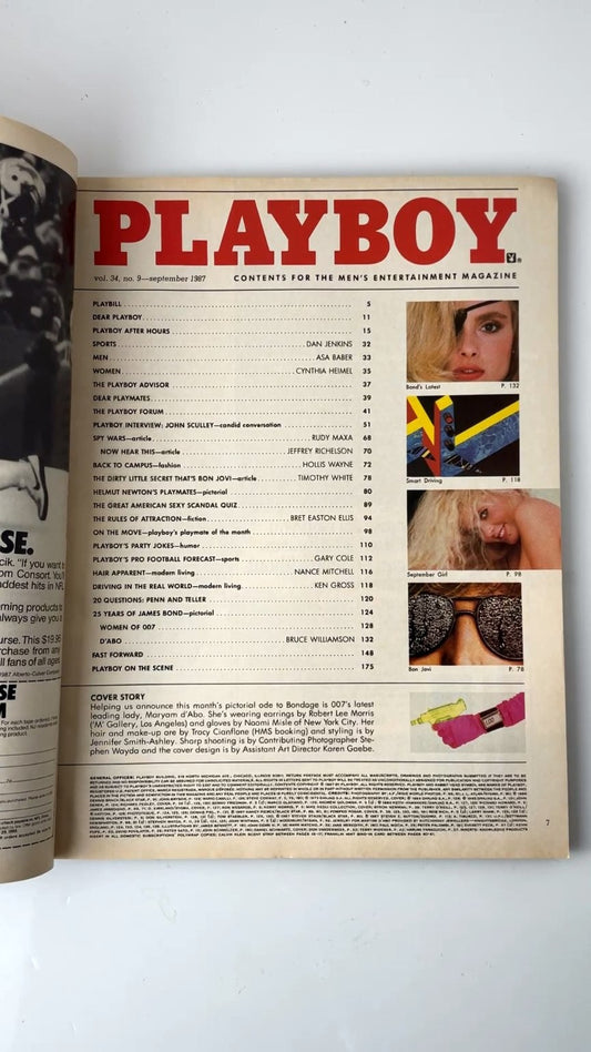 Playboy September 1987 The Women of 007 James Bond Illustrated