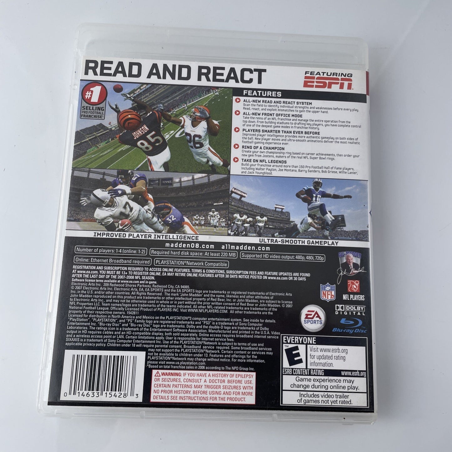 Madden NFL 08 Football - Sony PlayStation 3 PS3 - No Manual