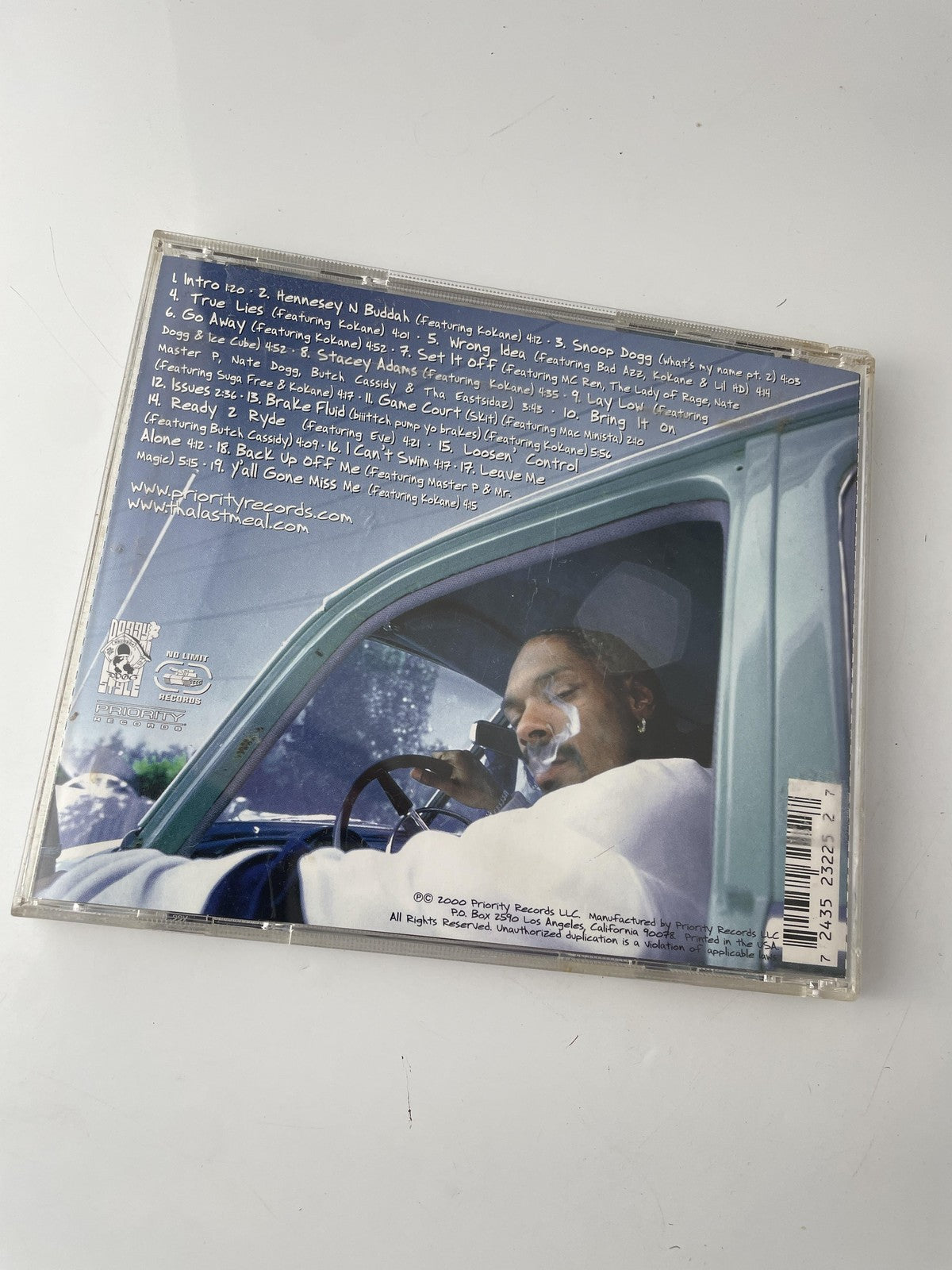 Vintage 2000 Snoop Dogg CD Tha Last Meal Hip Hop Rap Album Priority No Limit
