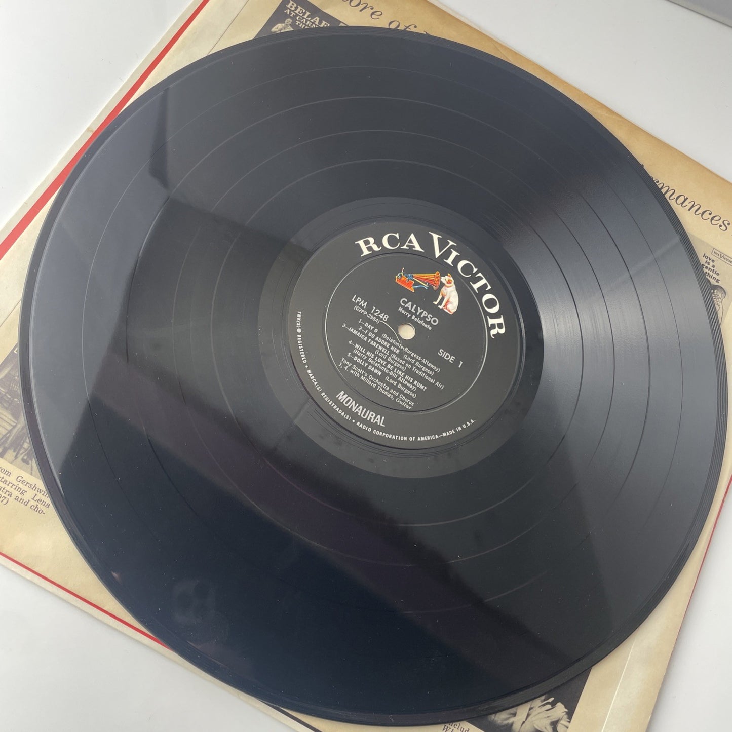 Harry Belafonte Calypso 1956 RCA Victor LPM-1248 Mono Vinyl is VG