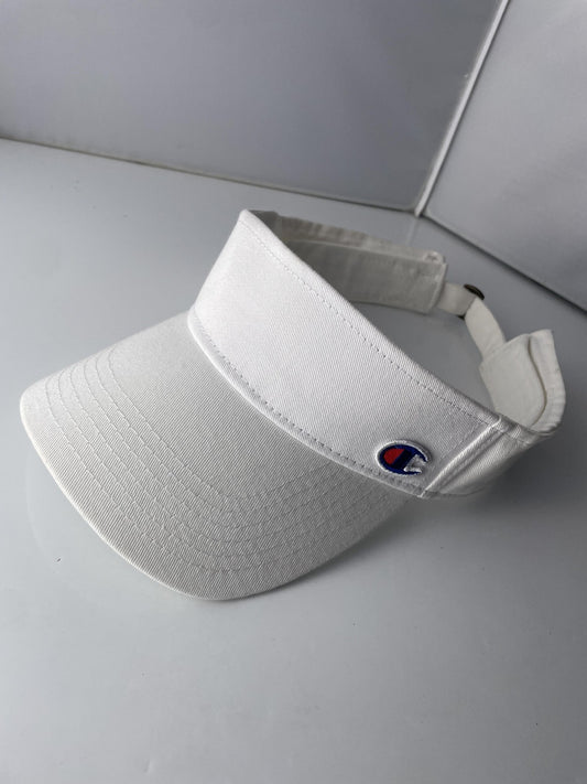 Champion Hat Visor Strap Back White Embroidered C Logo Golf Tennis Sport Mens
