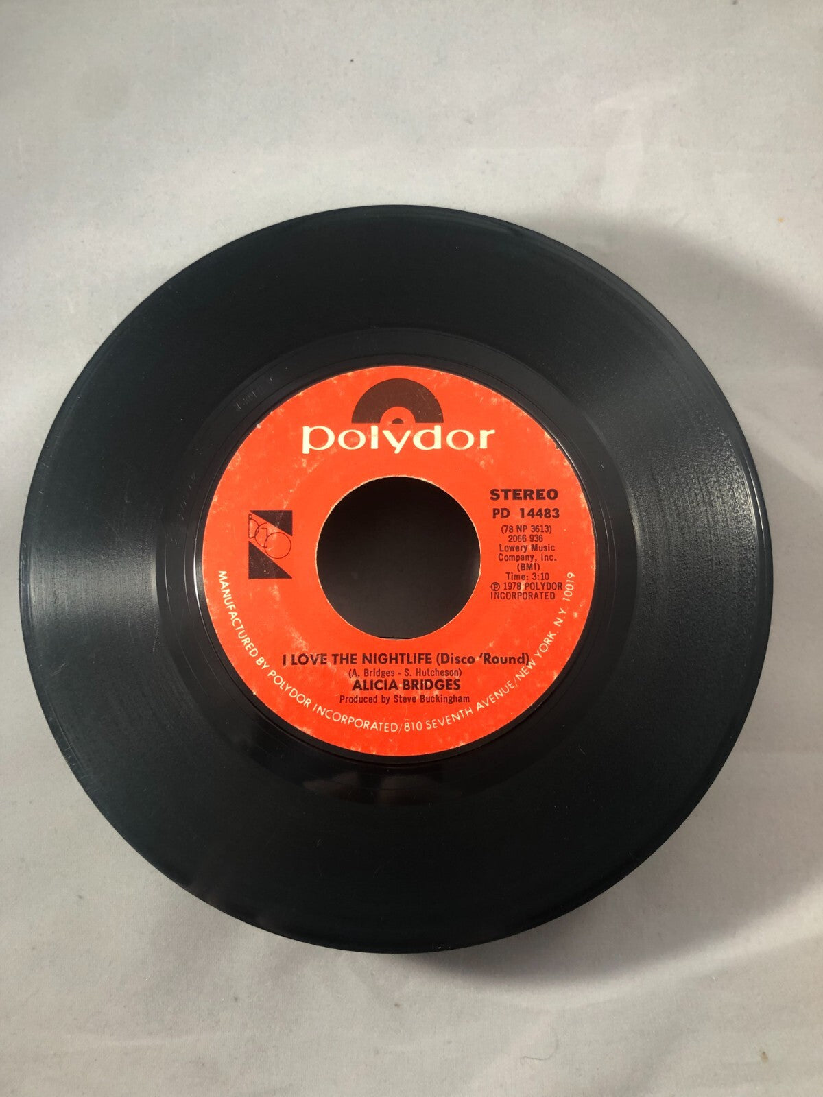 ALICIA BRIDGES I LOVE THE NIGHTLIFE/SELF APPLAUSE (VG) PD-14483 45 RECORD VG