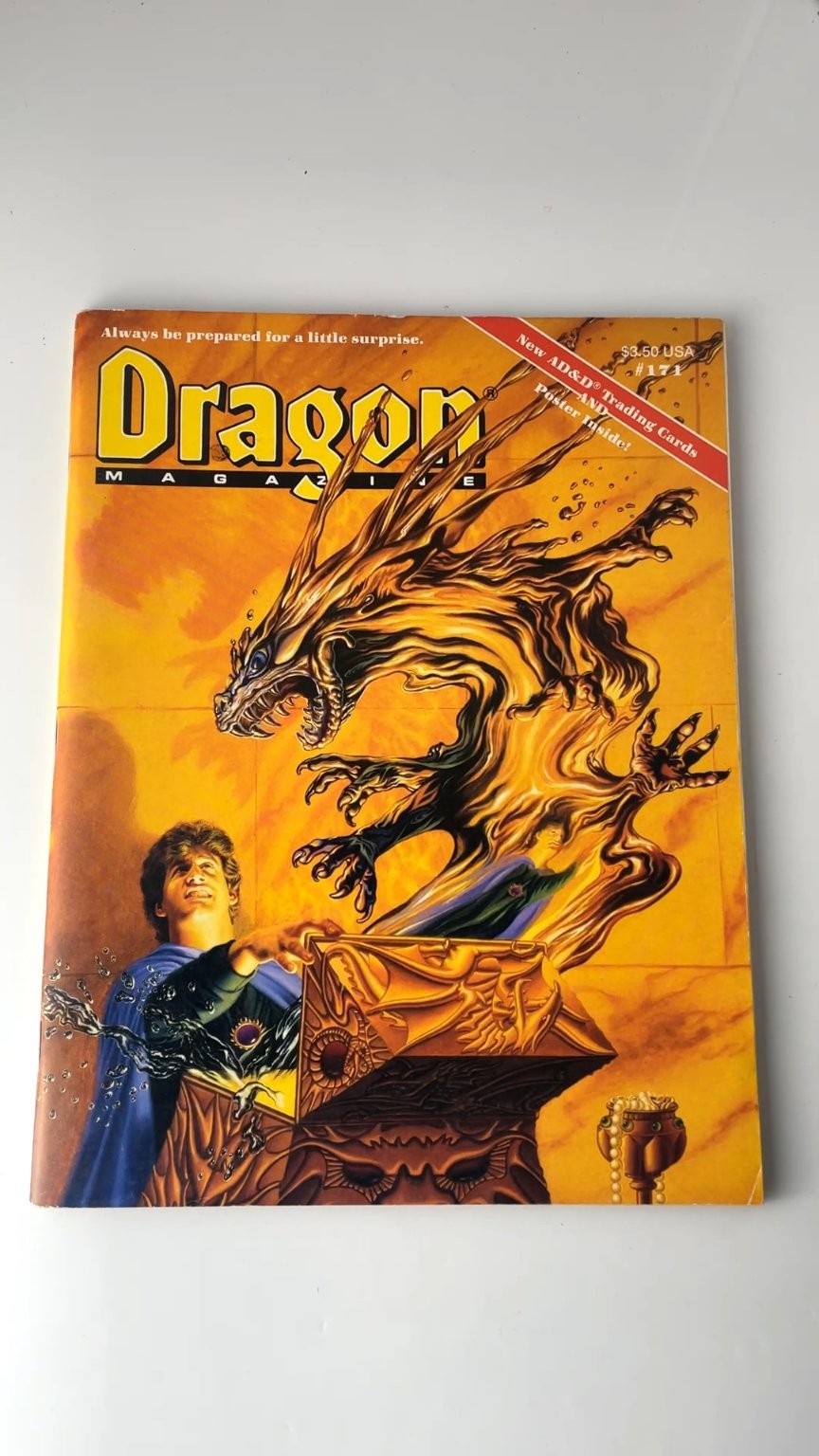 Dragon Magazine #171 TSR 1991 AD&D Trading Cards Illustrated