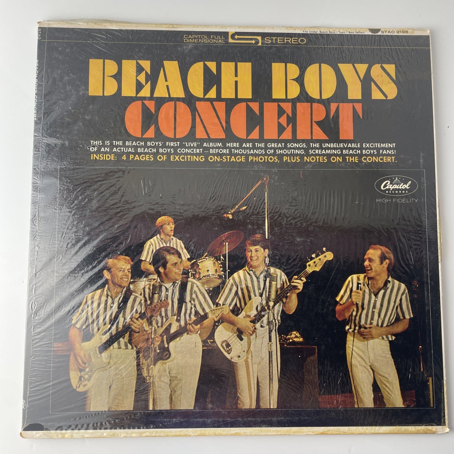 The Beach Boys Concert Vinyl LP 1964 Capitol Records STAO 2198 G+/VG