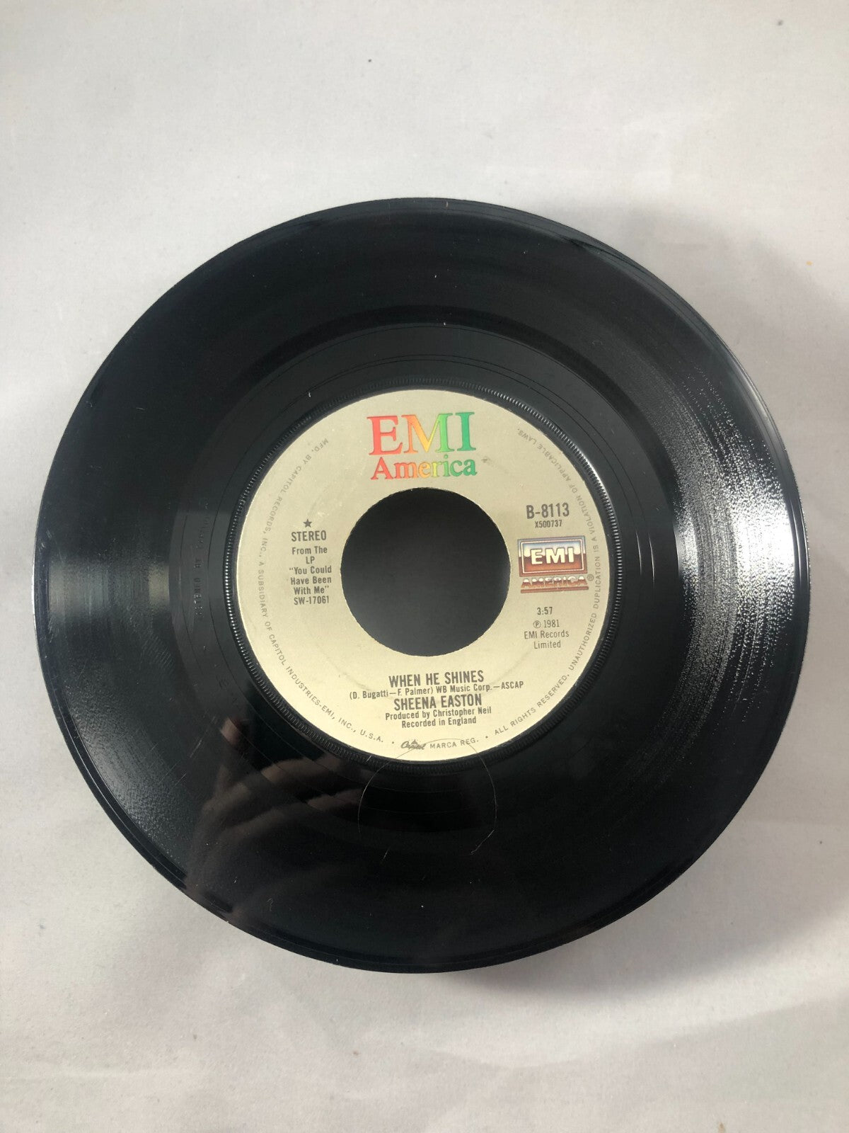 SHEENA EASTON When He Shines 45 7" POP ROCK Record Vinyl Records 1982 VG