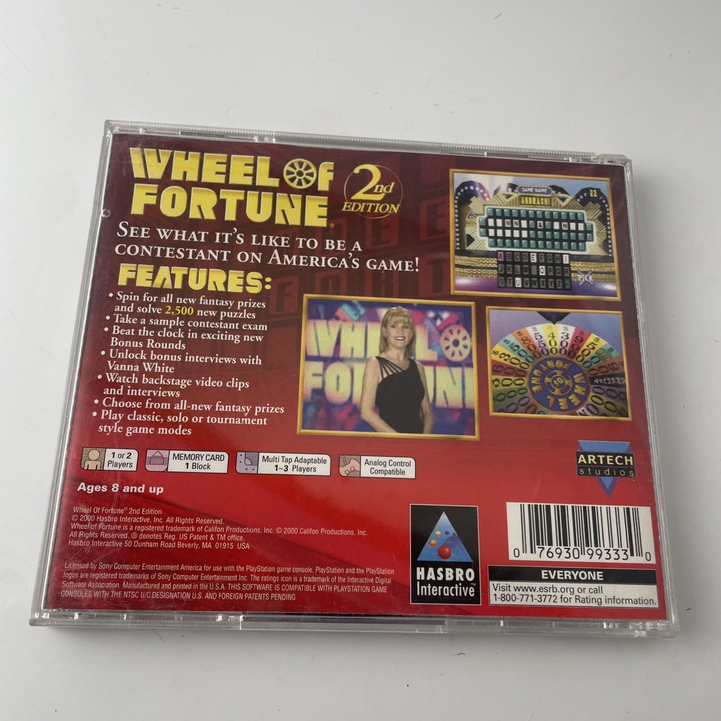Wheel Of Fortune 2nd Edition (Sony Playstation 1, 2000)~PS1 Game No Manual