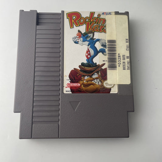 Rockin' Kats NES CART ONLY W/ Rental Case - rare Atlus nintendo TESTED WORKING