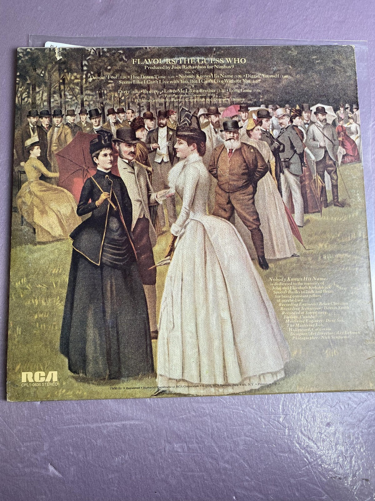 Vintage The Guess Who Flavours Vinyl LP 1975 RCA Victor 12in Classic Rock Album