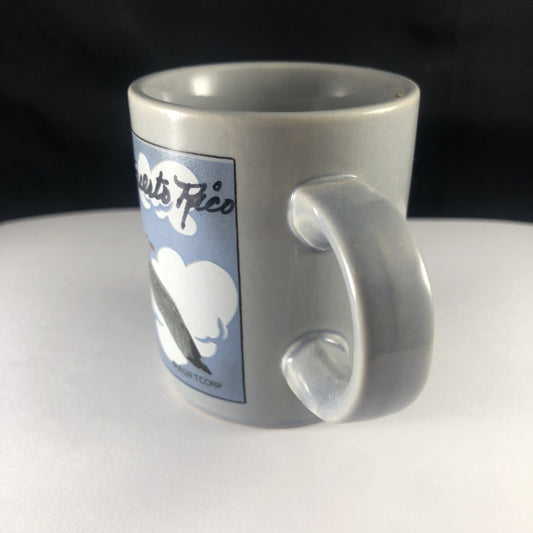 Vintage Grey Miniature Mug Seagull A Gift Corp Puerto Rico Made In Korea