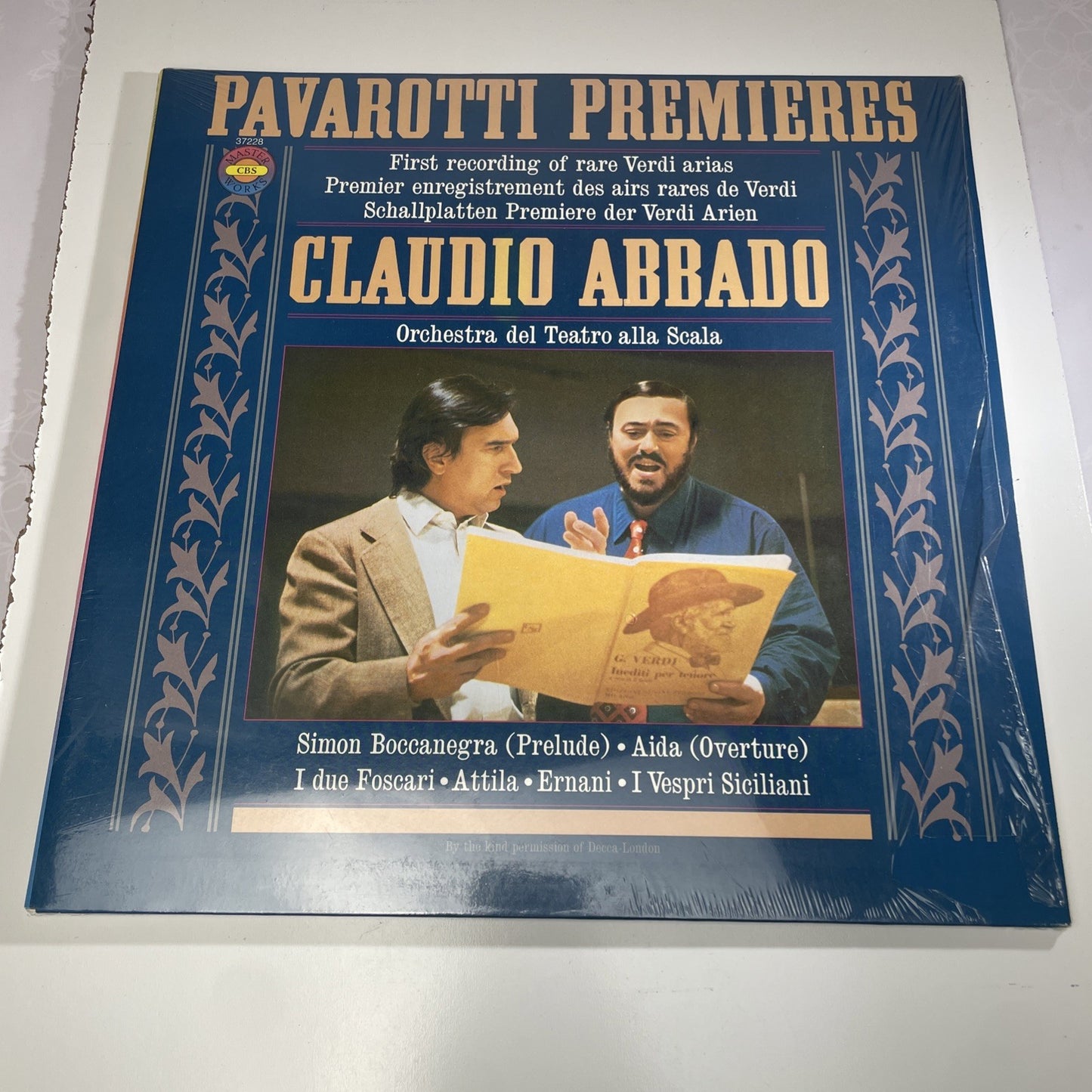 Pavarotti Premiers Claudio Abbado Verdi Arias Vinyl LP 1980 Classical Gatefold