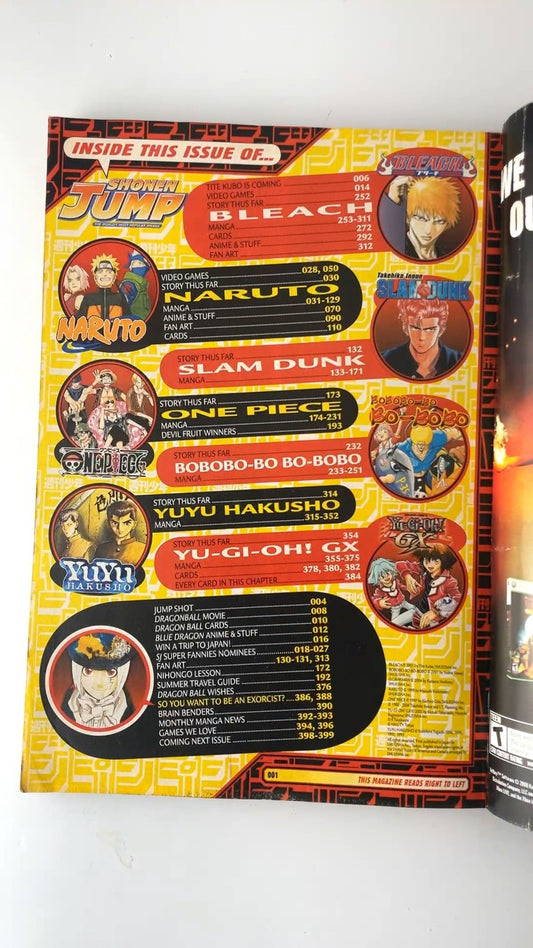 Shonen Jump Volume 6 Issue 8 August 2008 Illustrated Manga Magazine NO CARD