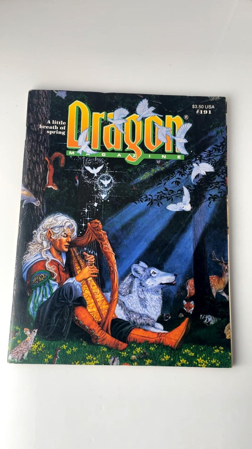 Dragon Magazine #191 TSR 1993 Fantasy RPG Illustrated Issue