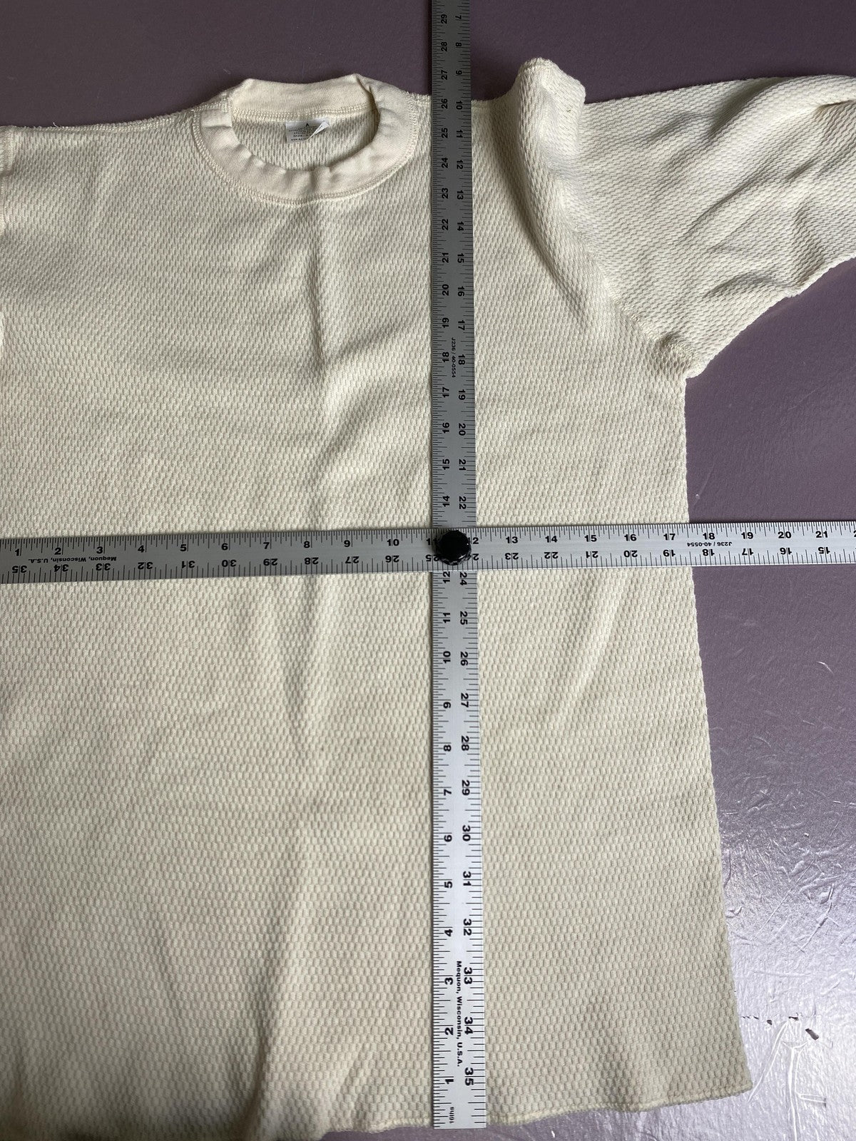 Vintage Military Thermal Undershirt Mens XL White Waffle Knit Long Johns 90s