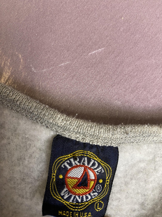 Vintage Trade Winds Sweater Vest Mens Large Gray Eagle Graphic Made USA 80s