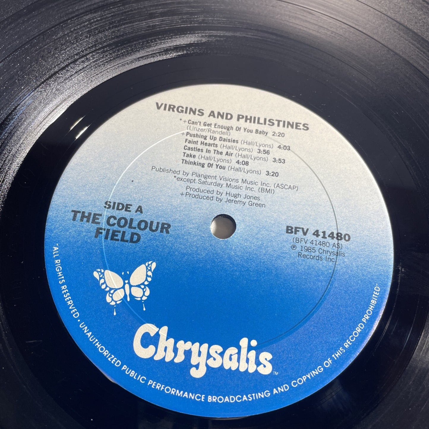 Colour Field Virgins & Philistines LP RARE VG 1980s Chrysalis Record Album