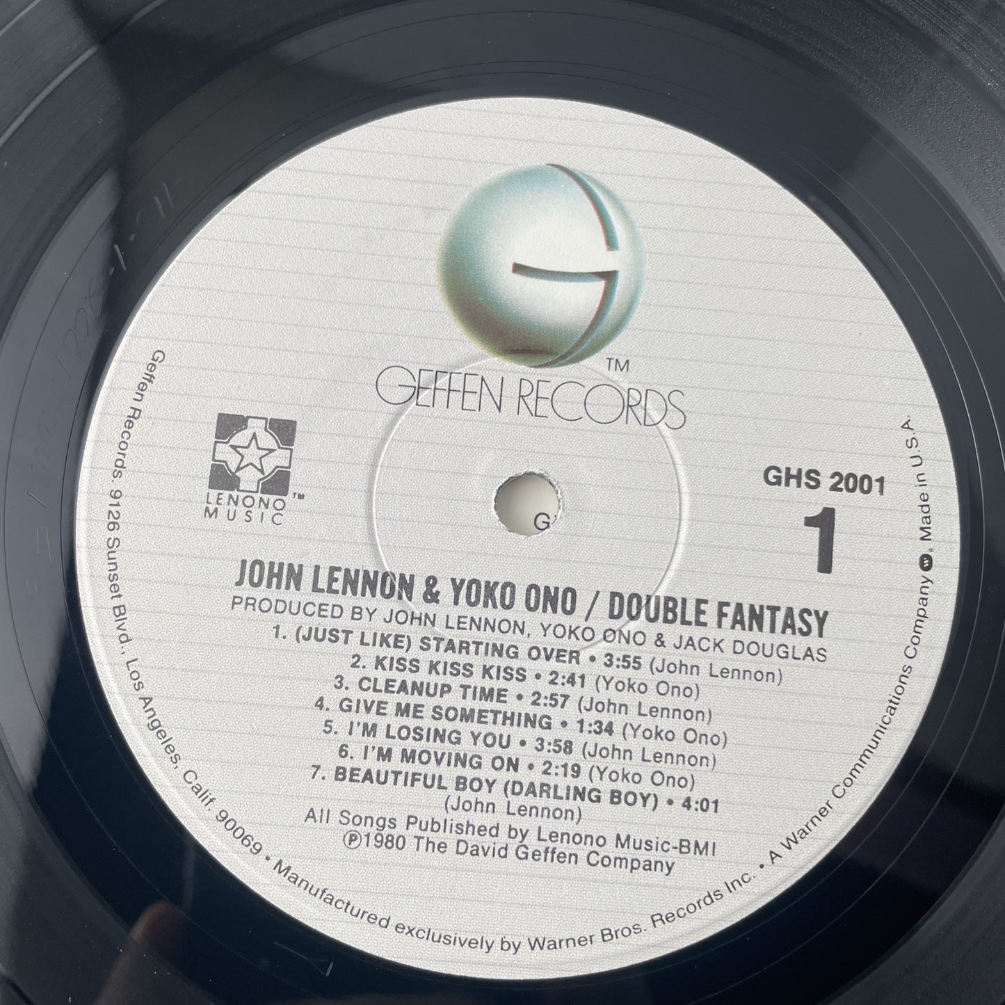 John Lennon & Yoko Ono, DOUBLE FANTASY, LP record, VG, Geffen GHS 2001