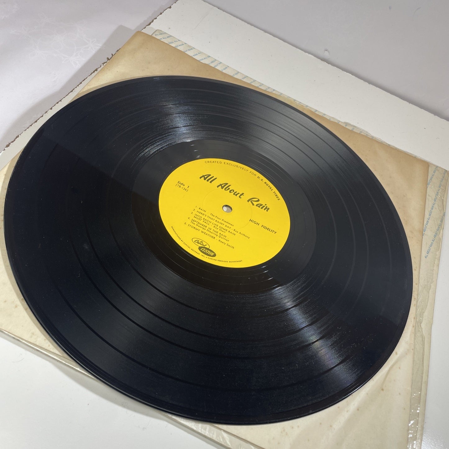 Various Rare Obscure All About Rain - For US Royal Tires (LP, Undated, 60's) VG