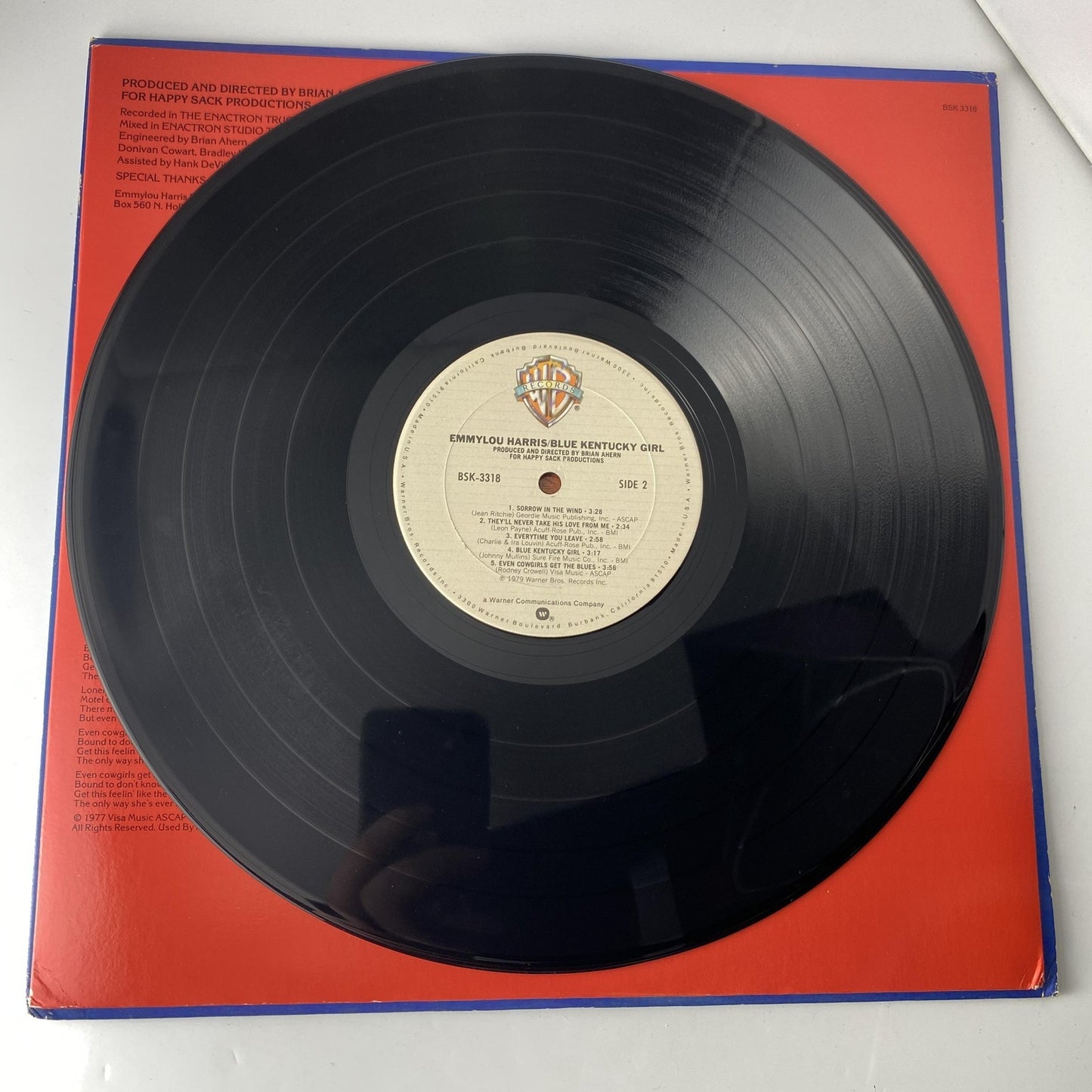 Vintage Emmylou Harris Blue Kentucky Girl 12" Vinyl LP 1979 Warner Country Album