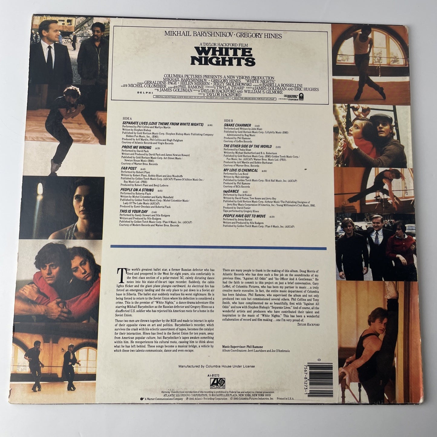 WHITE NIGHTS SOUNDTRACK OST VINYL LP RECORD 1985 ATLANTIC