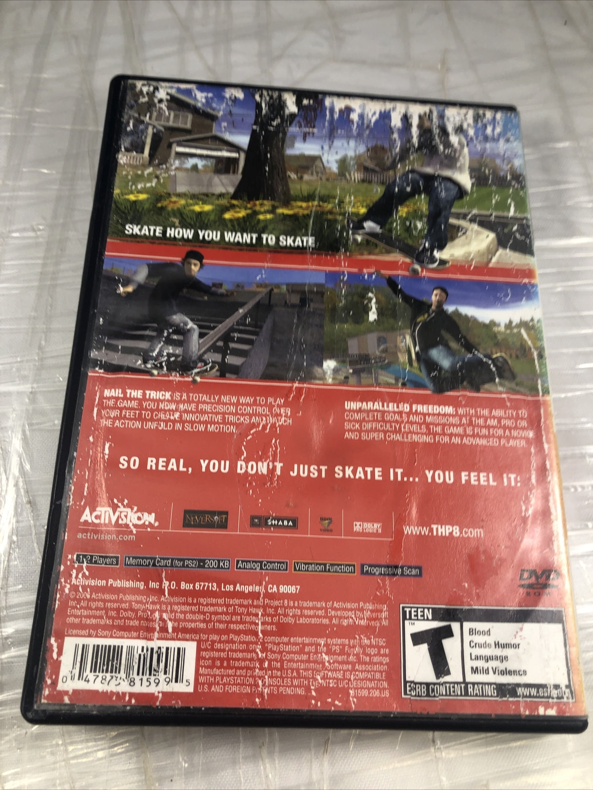 Tony Hawks Project 8 PS2 PlayStation 2 Complete CIB Damaged Untested