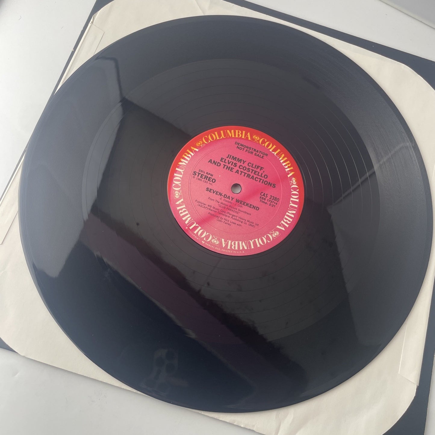 JIMMY CLIFF & ELVIS COSTELLO: seven-day weekend COLUMBIA 12" Single 33 RPM