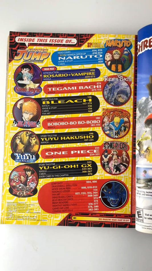 Shonen Jump Vol 7 Issue 4 April 2009 Naruto Bleach Manga Illustrated NO CARD