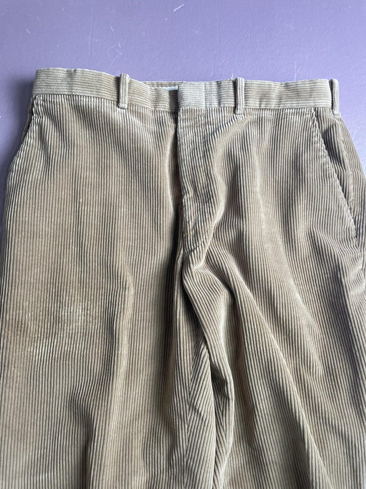 The Fox Collection Pants Mens 33x30 Beige Corduroy Chino Straight Leg Trousers